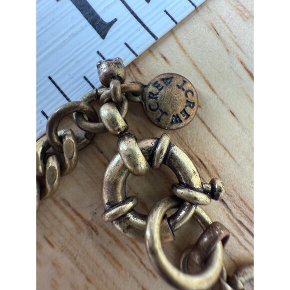 J. Crew Gold-Tone Statement Necklace With Teardrop & Round Crystal Accents - Picture 5 of 10